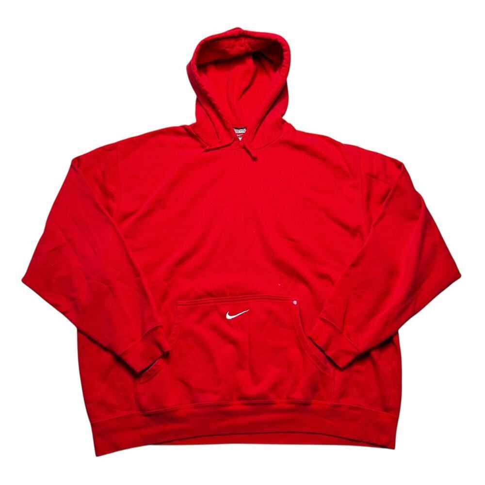 Vintage 90s Y2K Nike Center Swoosh red Men's Hoodie XXL Made in USA Retro baggy